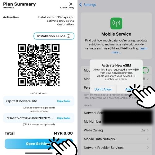 Install Your eSIM Package : Auto