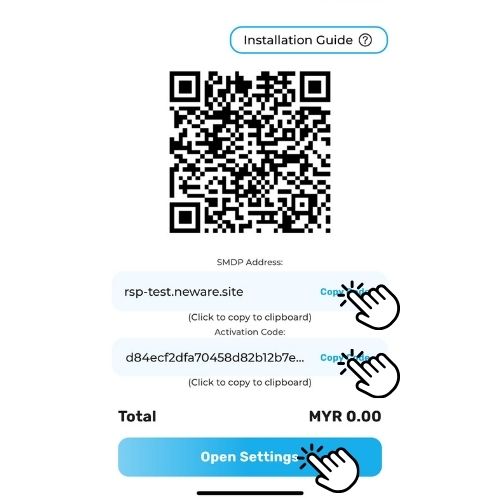 Install Your eSIM Package : Mannualy