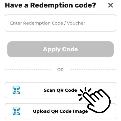 Step 8: Scan Redemption Code