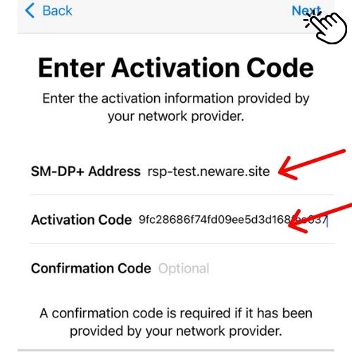 Input Activation Code